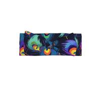 WZYWHJ Neon Peacock Feather prints baby bow headbands and elastic soft hair accessories for newborns and girls