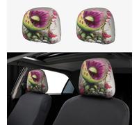 WZYWHJ Neon Venus Flytrap prints 2 car pillowcases, interior decorative seat accessories, protective covers