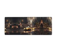 WZYWHJ New York Fashion City Picture Extra large rubber keyboard pad, thickened anti slip Office desk cushion