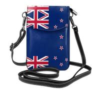 WZYWHJ New Zealand Flag Pattern Women's leather phone bag crossbody package with adjustable shoulder strap