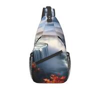 WZYWHJ Niagara Falls Cross Chest Bag Diagonally - Durable Hiking Daypacks with Large Capacity and Adjustable Straps, Black, One Size