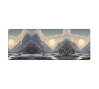 WZYWHJ Nordic Silence printing Extra large rubber keyboard pad, thickened anti slip Office desk cushion
