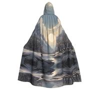 WZYWHJ Nordic Silence Prints aldult Quality Cosplay Poncho Hooded Cloak for men and women Halloween