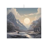 WZYWHJ Nordic Silence Prints Drying Mat for Kitchen : Made of sponge Water absorbent, With lanyard for hanging 18 x 16 in
