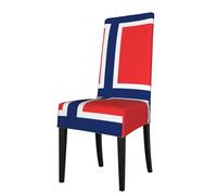 WZYWHJ Norwegian Flag Pattern Detachable Chair Cover Quick Installation and Easy Maintenance Suitable for Square Chair Backs