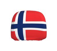 WZYWHJ Norwegian Flag Printed Seat Head Pillowcase Car Truck General Motors Parts Protective Cover one Pack