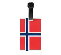 WZYWHJ Norwegian Flag Prints Luggage Bag Tags, Men's and Women's Travel Privacy Protection Labels
