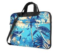WZYWHJ palm trees and sea turtles diving underwater Pattern Ultra-thin portable single-shoulder laptop bag 14 inch computer accessories soft shockproof for laptops