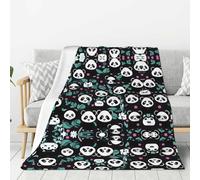 WZYWHJ Panda cute face Pattern Thick flannel blanket 80x60in double-sided flannel vertical soft sofa blanket