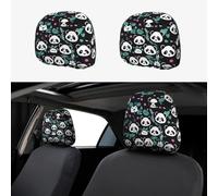 WZYWHJ Panda cute face Picture 2 car pillowcases, interior decorative seat accessories, protective covers