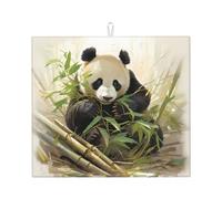 WZYWHJ Panda digging bamboo shoots Printed Drying Mat for Kitchen : Made of sponge Water absorbent, With lanyard for hanging 18 x 16 in