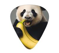 Wzywhj Panda Eating Banana Printed Guitar Picks 12 Piece, Easy Grip Uke Picks Hold In One'S Hands, Ukulele, Acoustic Or Electric Electric Guitar