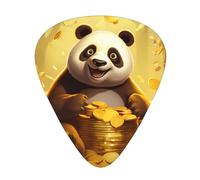 Wzywhj Panda Throwing Gold Coins Printed Guitar Picks 12 Piece, Easy Grip Uke Picks Hold In One'S Hands, Ukulele, Acoustic Or Electric Electric Guitar