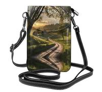 WZYWHJ Pastoral after rain Picture Leather Crossbody Flap Phone Bag - Versatile Gift for Women Walking, Camping, Shopping, and Travel