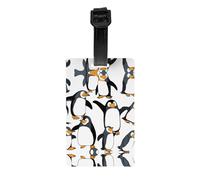 WZYWHJ Penguin Dabbing Prints Luggage Bag Tags, Men's and Women's Travel Privacy Protection Labels