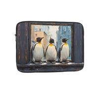 WZYWHJ Penguins in The Door and Window Printed Shockproof Portable Laptop Sleeve Case 15 inch for Men and Women Business Travel, School, Office Daily Use