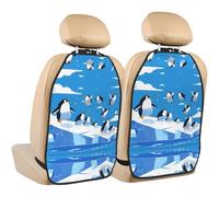 WZYWHJ Penguins on The Iceberg Printed Car seat Anti Kick Storage pad 2 Pieces, Multi-Functional Storage Bag seat Protector After Installation