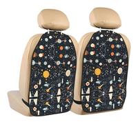 WZYWHJ Physics Print Picture Car seat Anti Kick Storage pad 2 Pieces, Multi-Functional Storage Bag seat Protector After Installation