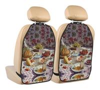 WZYWHJ Picnic in The Sun Printed Car seat Anti Kick Storage pad 2 Pieces, Multi-Functional Storage Bag seat Protector After Installation
