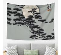 WZYWHJ Pine tree under the moon printing Wall decoration tapestry suitable for bedroom and living room decoration arras 80x60in