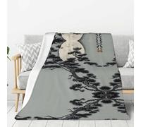 WZYWHJ Pine tree under the moon prints Thick flannel blanket 80x60in double-sided flannel vertical soft sofa blanket