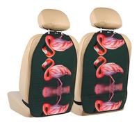 WZYWHJ Pink Flamingo Printed Car seat Anti Kick Storage pad 2 Pieces, Multi-Functional Storage Bag seat Protector After Installation