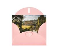 WZYWHJ Pink Holiday Greeting Card 6x4 in with Envelope for Christmas, Birthday, Valentine's Day, Party Invitation Chatsworth Estate Pattern
