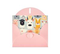 WZYWHJ Pink Holiday Greeting Card 6x4 in with Envelope for Christmas, Birthday, Valentine's Day, Party Invitation children's animation Pattern