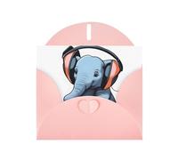 WZYWHJ Pink Holiday Greeting Card 6x4 in with Envelope for Christmas, Birthday, Valentine's Day, Party Invitation The elephant in the room Printing