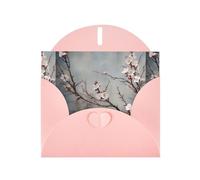 WZYWHJ Pink Holiday Greeting Card 6x4 in with Envelope for Christmas, Birthday, Valentine's Day, Party Invitation Plum blossoms in winter Printed