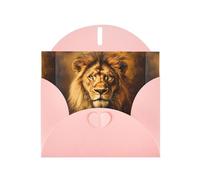 WZYWHJ Pink Holiday Greeting Card 6x4 in with Envelope for Christmas, Birthday, Valentine's Day, Party Invitation The dull lion king Printed