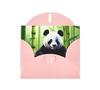 WZYWHJ Pink Holiday Greeting Card 6x4 in with Envelope for Christmas, Birthday, Valentine's Day, Party Invitation Cute panda playing water Picture