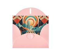 WZYWHJ Pink Holiday Greeting Card 6x4 in with Envelope for Christmas, Birthday, Valentine's Day, Party Invitation A colorful world Printing