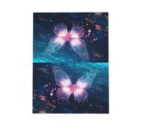WZYWHJ Pink Holiday Greeting Card 6x4 in with Envelope for Christmas, Birthday, Valentine's Day, Party Invitation Crystal butterfly in water Printed