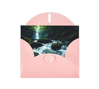 WZYWHJ Pink Holiday Greeting Card 6x4 in with Envelope for Christmas, Birthday, Valentine's Day, Party Invitation River In The Forest Printing