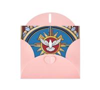 WZYWHJ Pink Holiday Greeting Card 6x4 in with Envelope for Christmas, Birthday, Valentine's Day, Party Invitation holy spirit christia Picture