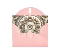 WZYWHJ Pink Holiday Greeting Card 6x4 in with Envelope for Christmas, Birthday, Valentine's Day, Party Invitation Classical circular pattern Picture