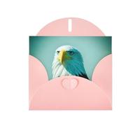 WZYWHJ Pink Holiday Greeting Card 6x4 in with Envelope for Christmas, Birthday, Valentine's Day, Party Invitation Brave Eagle Pattern