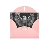 WZYWHJ Pink Holiday Greeting Card for Christmas, Birthday, Anniversary & more Eagle Spreads Wings Pattern