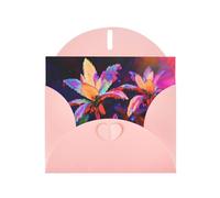 WZYWHJ Pink Holiday Greeting Card for Christmas, Birthday, Anniversary & more Fault Botany Pattern