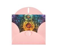 WZYWHJ Pink Holiday Greeting Card for Christmas, Birthday, Anniversary & more Tie-dye totem Picture