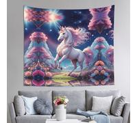 WZYWHJ Pink Unicorn Prints Indoor Decor Tapestry 60x51 in : Soft, Quality and lightweight Suitable for wall hanging tapestries
