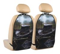 WZYWHJ Pirate hat in The Wilderness Printed Car seat Anti Kick Storage pad 2 Pieces, Multi-Functional Storage Bag seat Protector After Installation