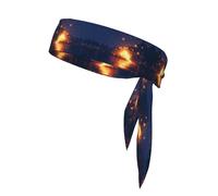 WZYWHJ Pixel Particle Storm Picture Headbands,Sports Head Tie,Headband for Men and Women,Hair Band for Running Workout Football
