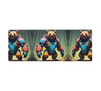 WZYWHJ Pixel Predator Bear printing Extra large rubber keyboard pad, thickened anti slip Office desk cushion