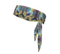 WZYWHJ Pixel Wolves Pattern Headbands,Sports Head Tie,Headband for Men and Women,Hair Band for Running Workout Football