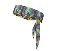 WZYWHJ Pixel Wolves Pattern Headbands,Sports Head Tie,Headband for Men and Women,Hair Band for Running Workout Football