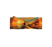 WZYWHJ Plane at sunset Printed baby bow headbands and elastic soft hair accessories for newborns and girls