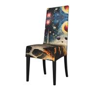 WZYWHJ Planet Ground Pattern Detachable Chair Cover Quick Installation and Easy Maintenance Suitable for Square Chair Backs