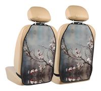 WZYWHJ Plum Blossoms in Winter Printed Car seat Anti Kick Storage pad 2 Pieces, Multi-Functional Storage Bag seat Protector After Installation